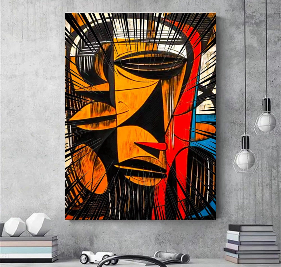 Modern African Abstract Canvas Art Print, 50x70 cm - Framed Wall Decor for Living Room & Bedroom comes ready to display