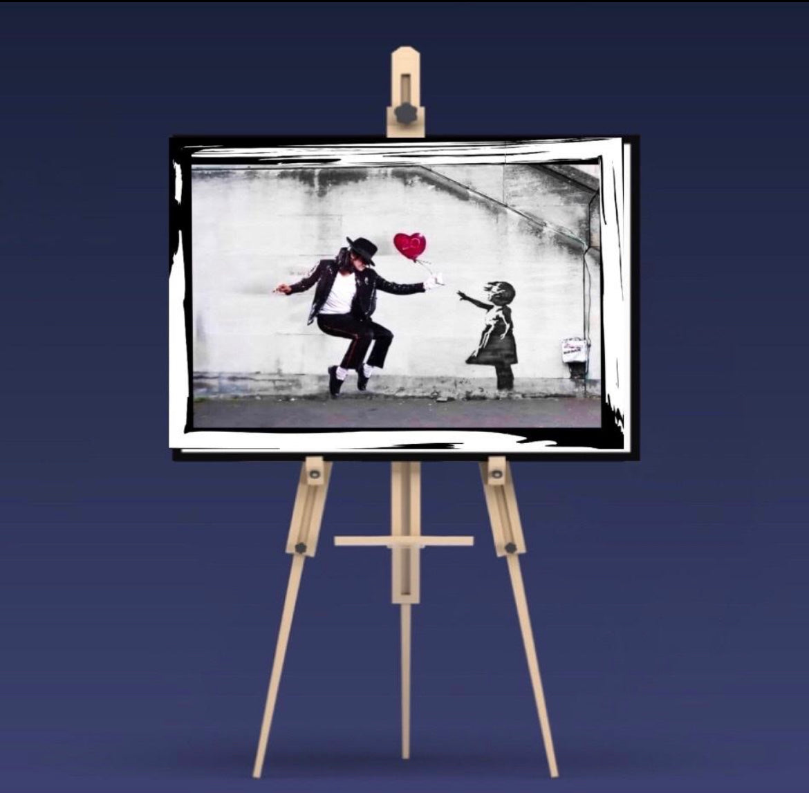 Banksy canvas print wall hanging ready to display Size 50x60cm