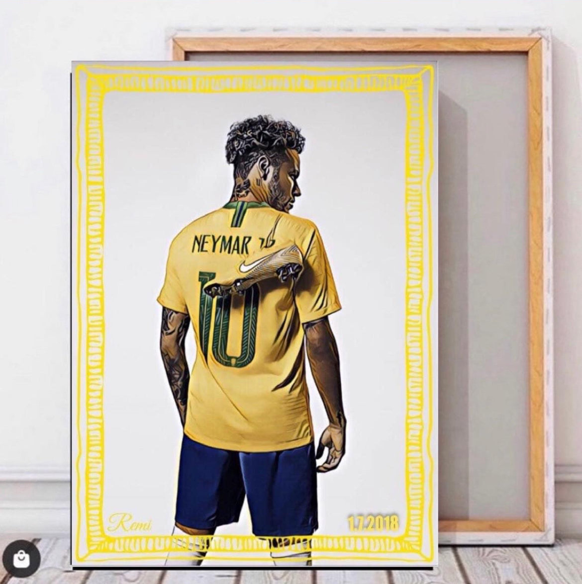 A Neymar Photo Canvas Print  Wall Hanging ready to display size 50x60cm : By Remi Okuleye