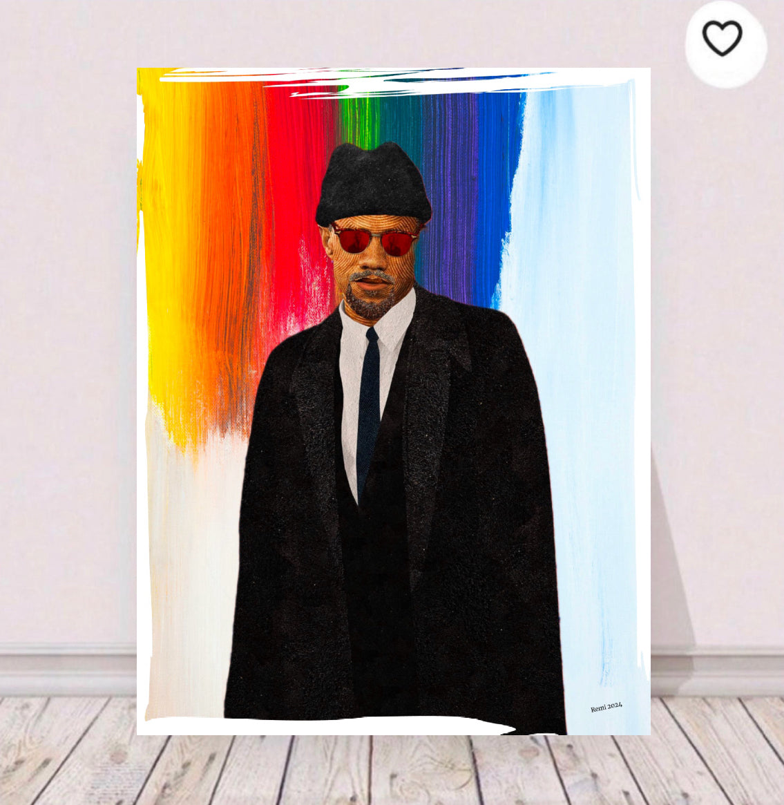 An amazing Malcolm X Portrait Canvas Print 50x60 cm ready to display ~By Remi Okuleye