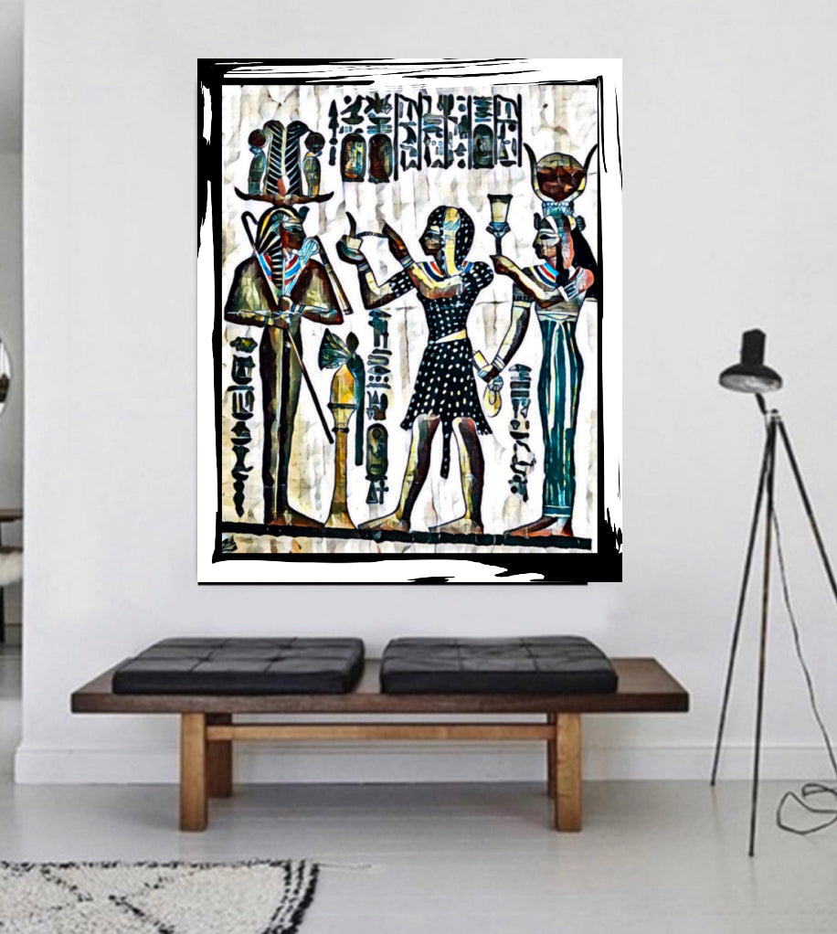 Ancient Egyptian canvas print wall hanging ready to display : 50x60cm~By Remi Okuleye