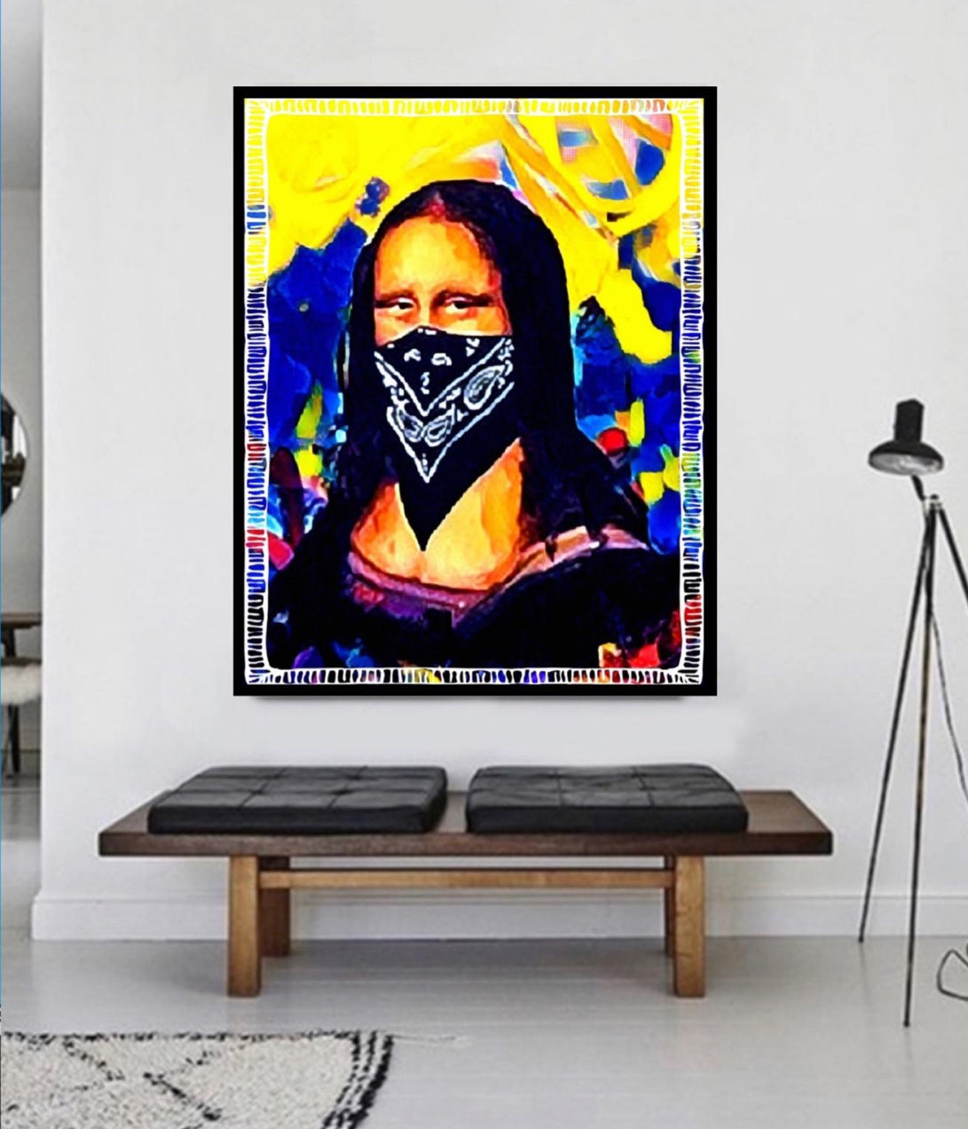 The Mona Lisa 2019  canvas print wall hanging comes ready to hang Size 50x60cm