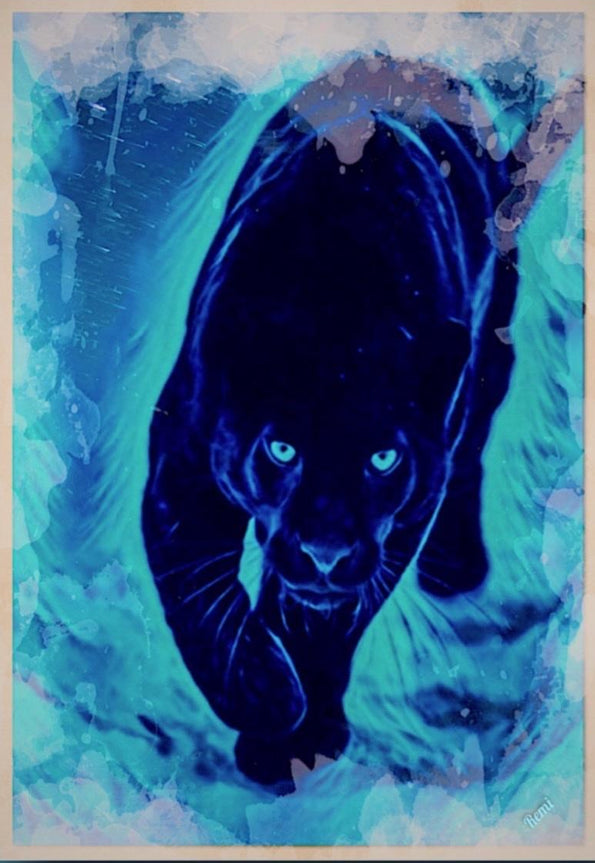 An Amazing A BLACK PANTHER canvas print wall hanging ready to display : Size 50x80 cm ~By Remi Okuleye