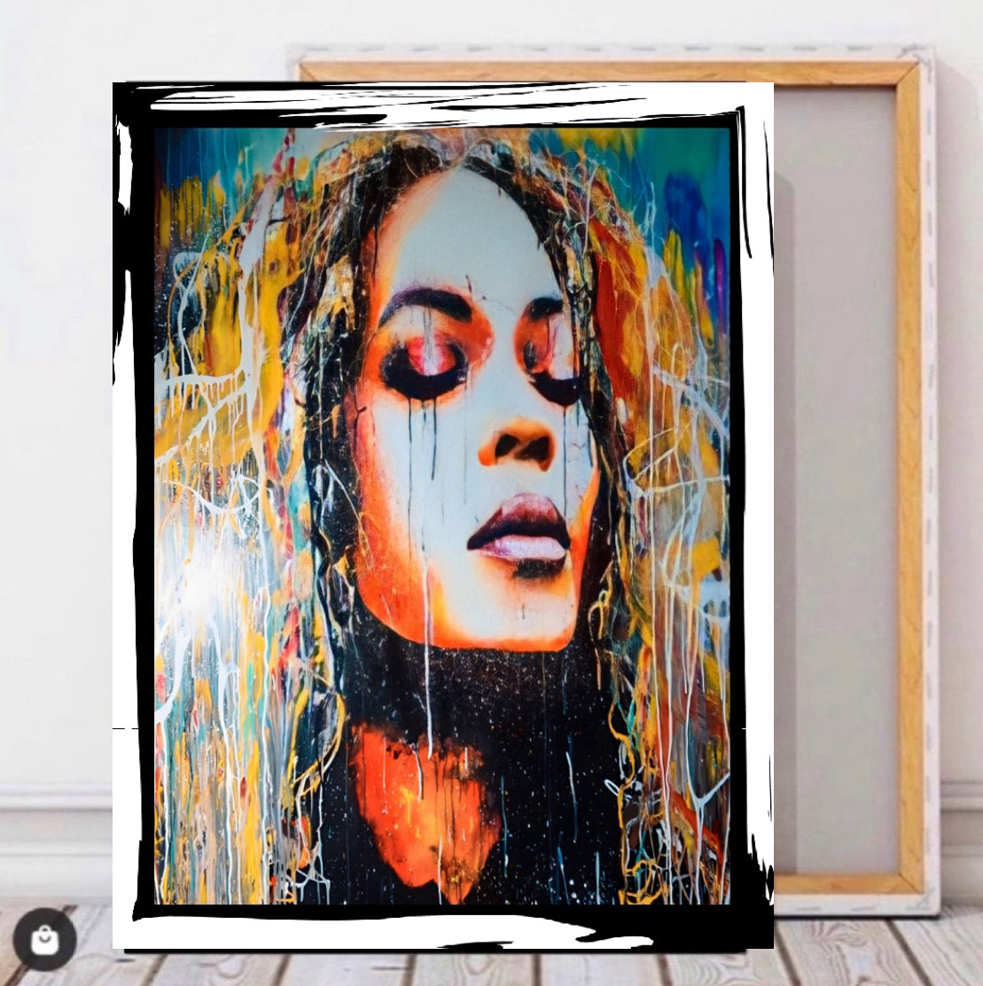 Beyonce graffiti canvas print wall hanging ready to display Size 50x60 cm