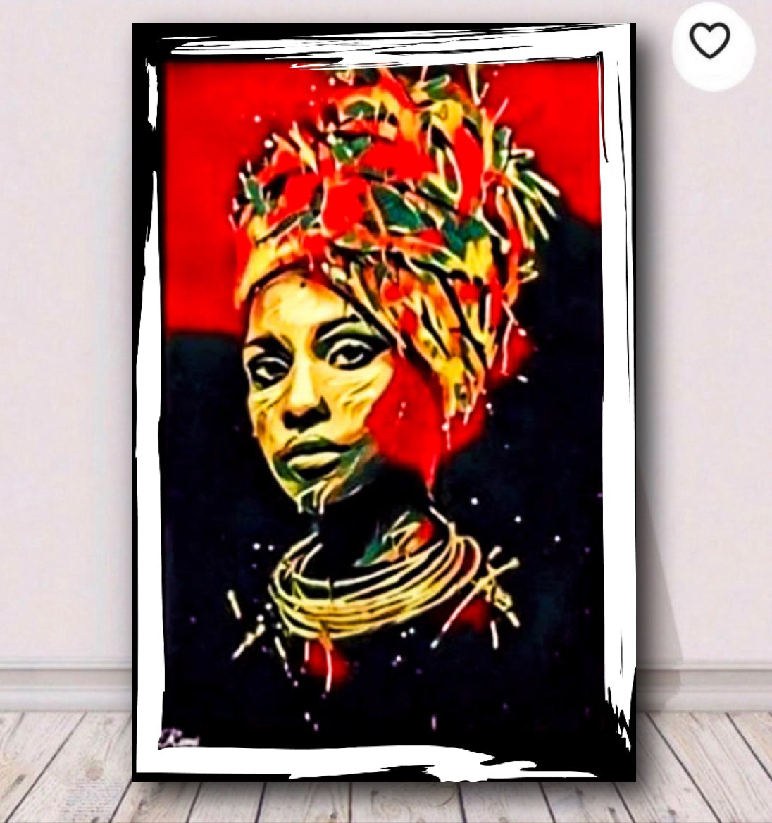 African women in traditional headdress canvas print wall hanging ready to display Size 50x60 cm