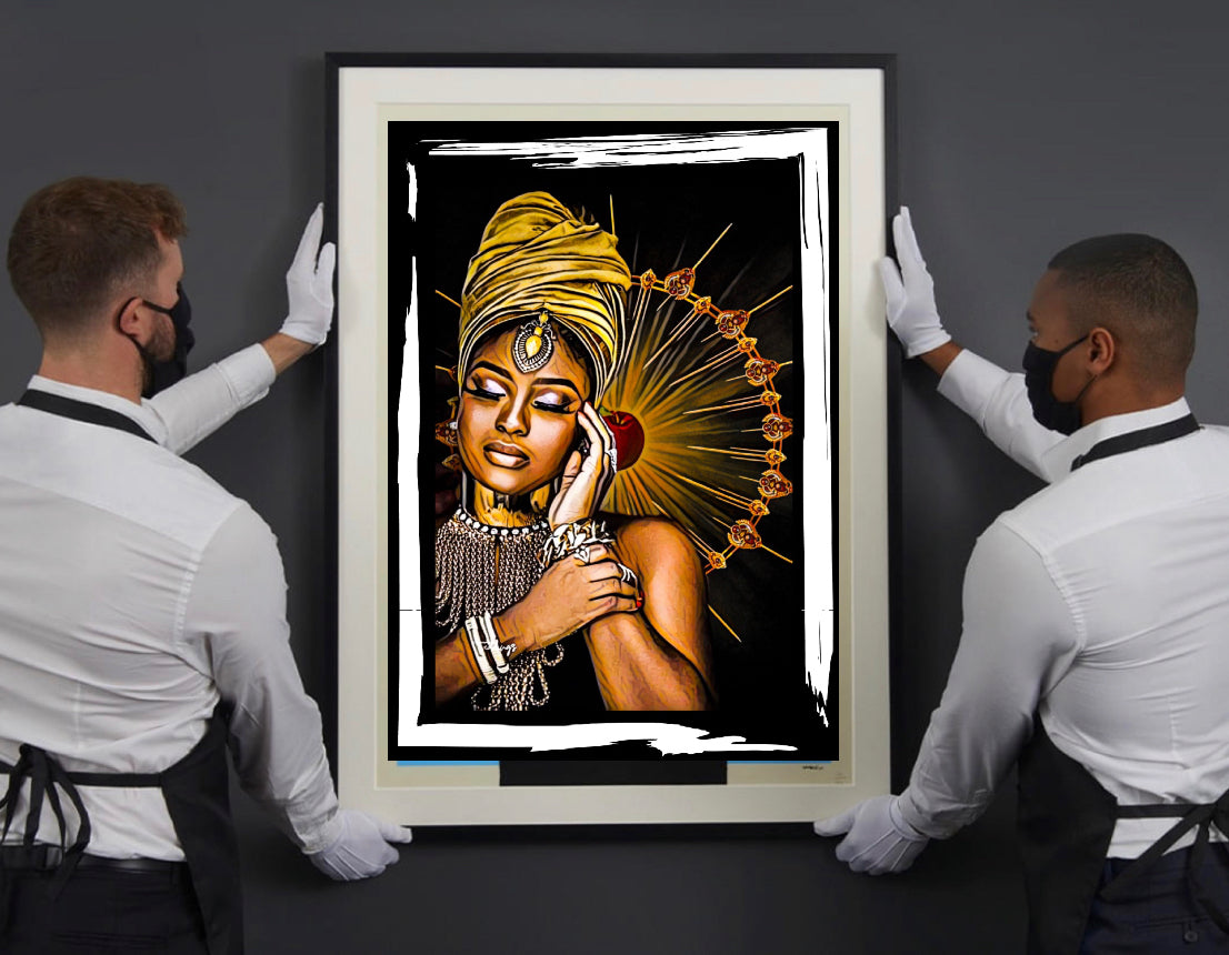 Morden Afro Art Canvas Print Wall Hanging ready to display Size 50x60 cm