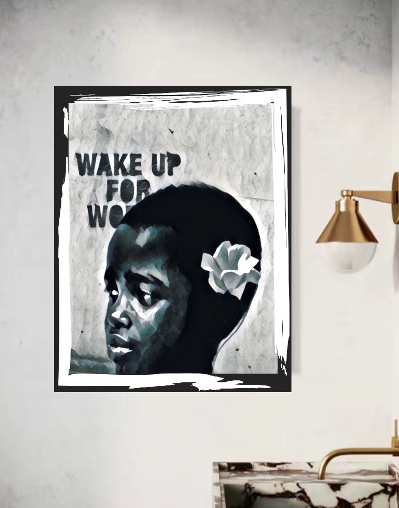 Limited Edition African child canvas print wall hanging ready to display; Size 50x60 cm