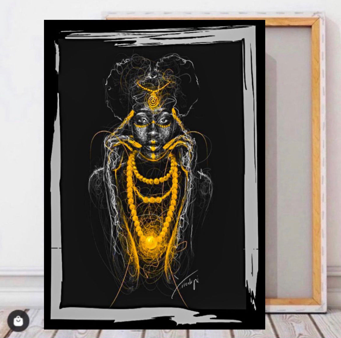 African Spiritual Canvas Print Wall Hanging comes ready to display Size 50x80 cm -Remi