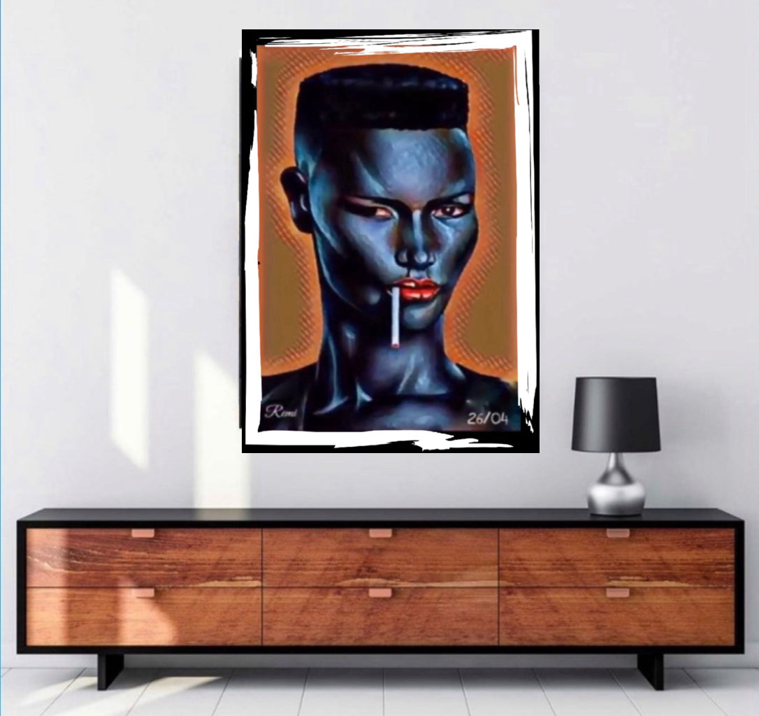 An amazing GRACE JONES canvas print wall hanging ready to display: Size 50x80 cm ~ Remi Okuleye