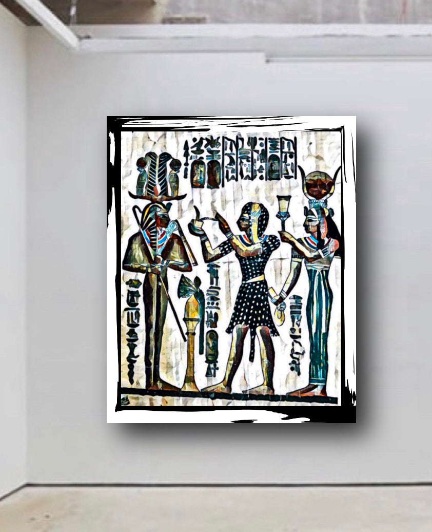 Ancient Egyptian canvas print wall hanging ready to display : 50x60cm~By Remi Okuleye