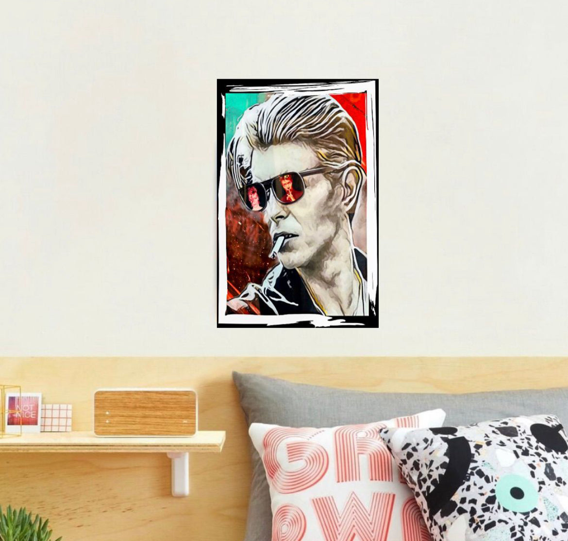 David Bowie canvas print wall hanging Size 50x80cm Ready to Display ~Remi