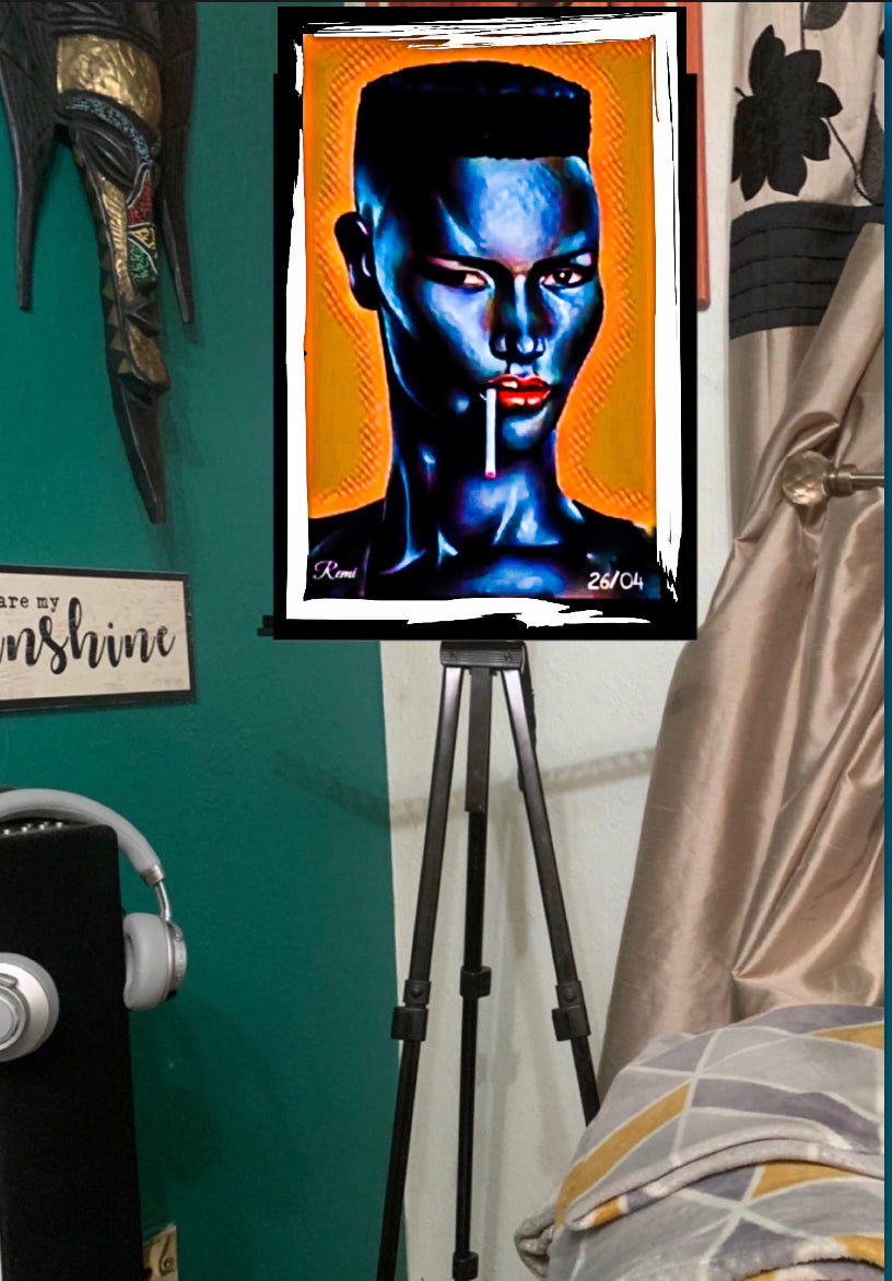 An amazing GRACE JONES canvas print wall hanging ready to display: Size 50x80 cm ~ Remi Okuleye