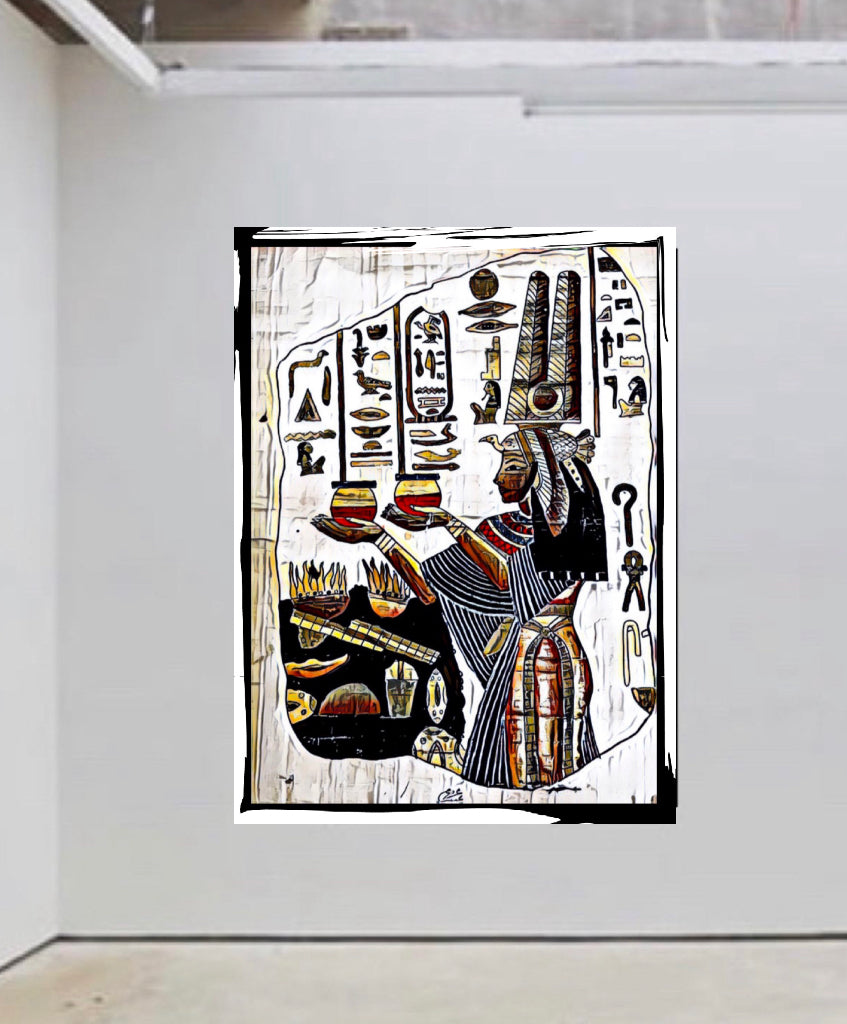 Ancient Egyptian canvas print wall hanging ready to display : 50x60cm~By Remi Okuleye