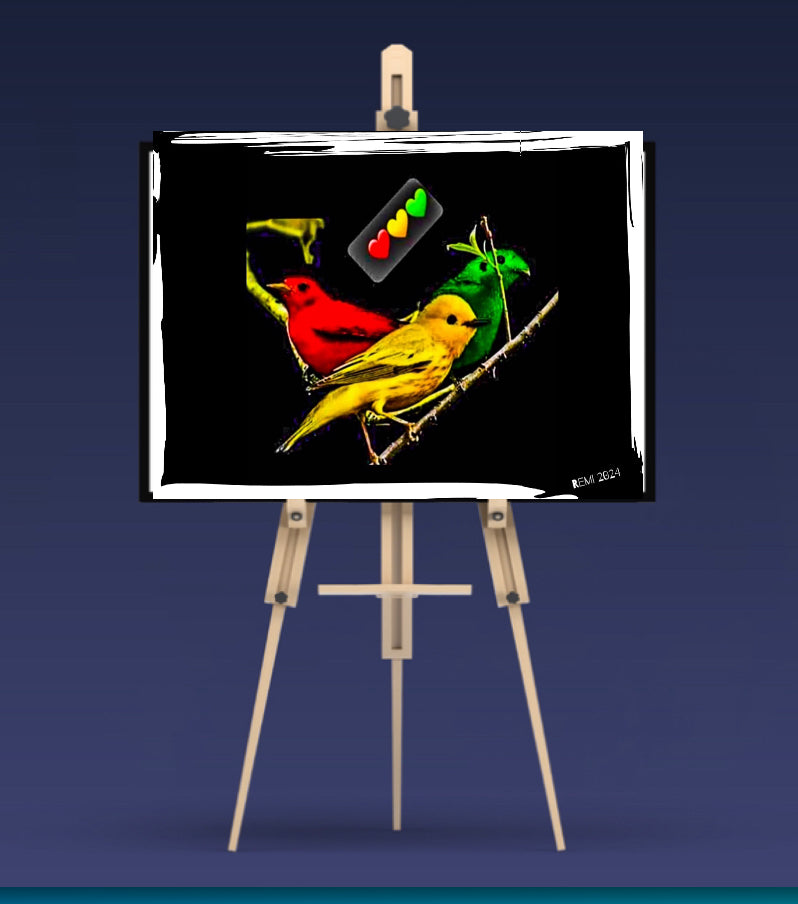 Three little birds  canvas print wall hanging ready to display           Size 80x60cm