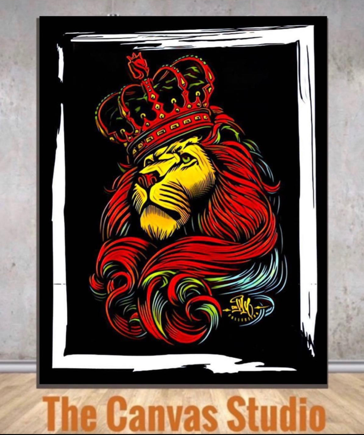 Lion of Judah Canvas print wall hanging ready to display:Size 50x60 cm.~By Remi Okuleye