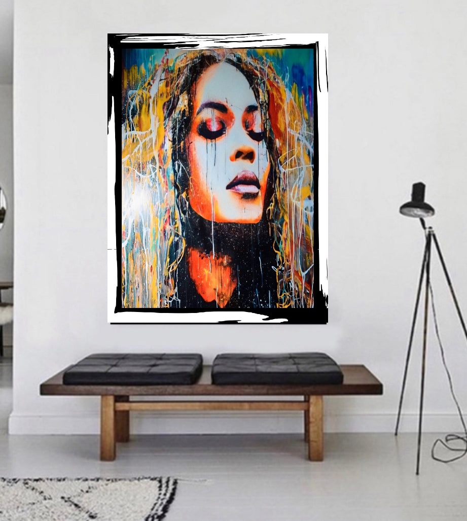 Beyonce graffiti canvas print wall hanging ready to display Size 50x60 cm