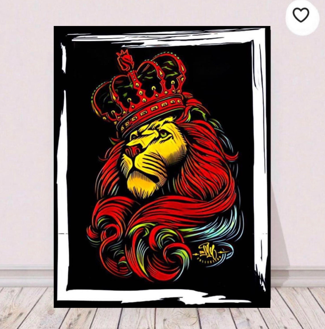 Lion of Judah Canvas print wall hanging ready to display:Size 50x60 cm.~By Remi Okuleye