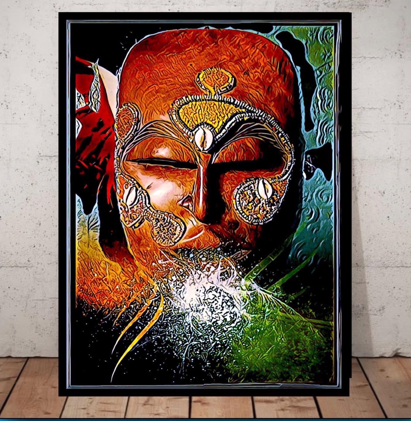 An original design African Art canvas print wall hanging size 50x60 ~By Remi Okuleye