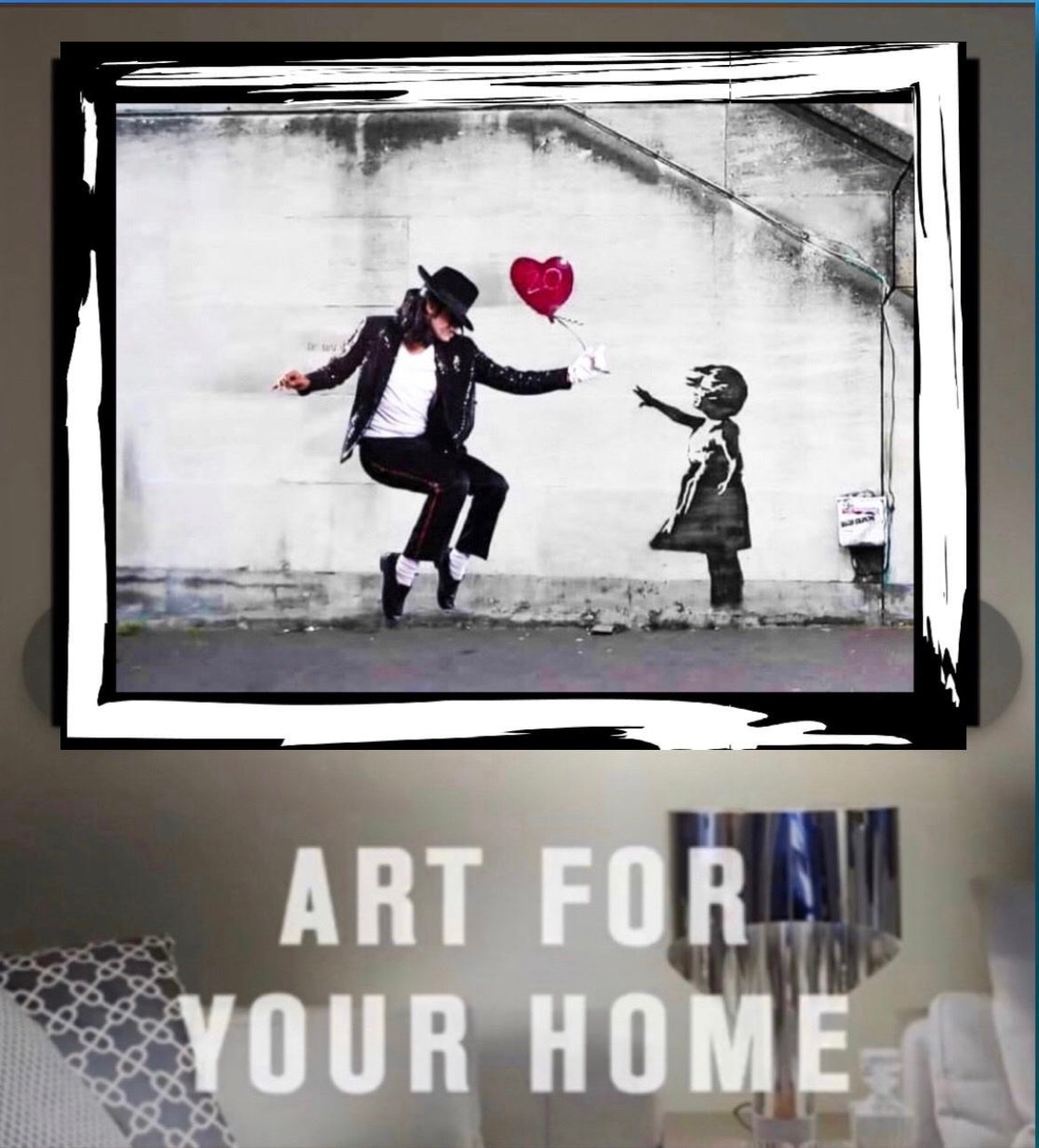 Banksy canvas print wall hanging ready to display Size 50x60cm