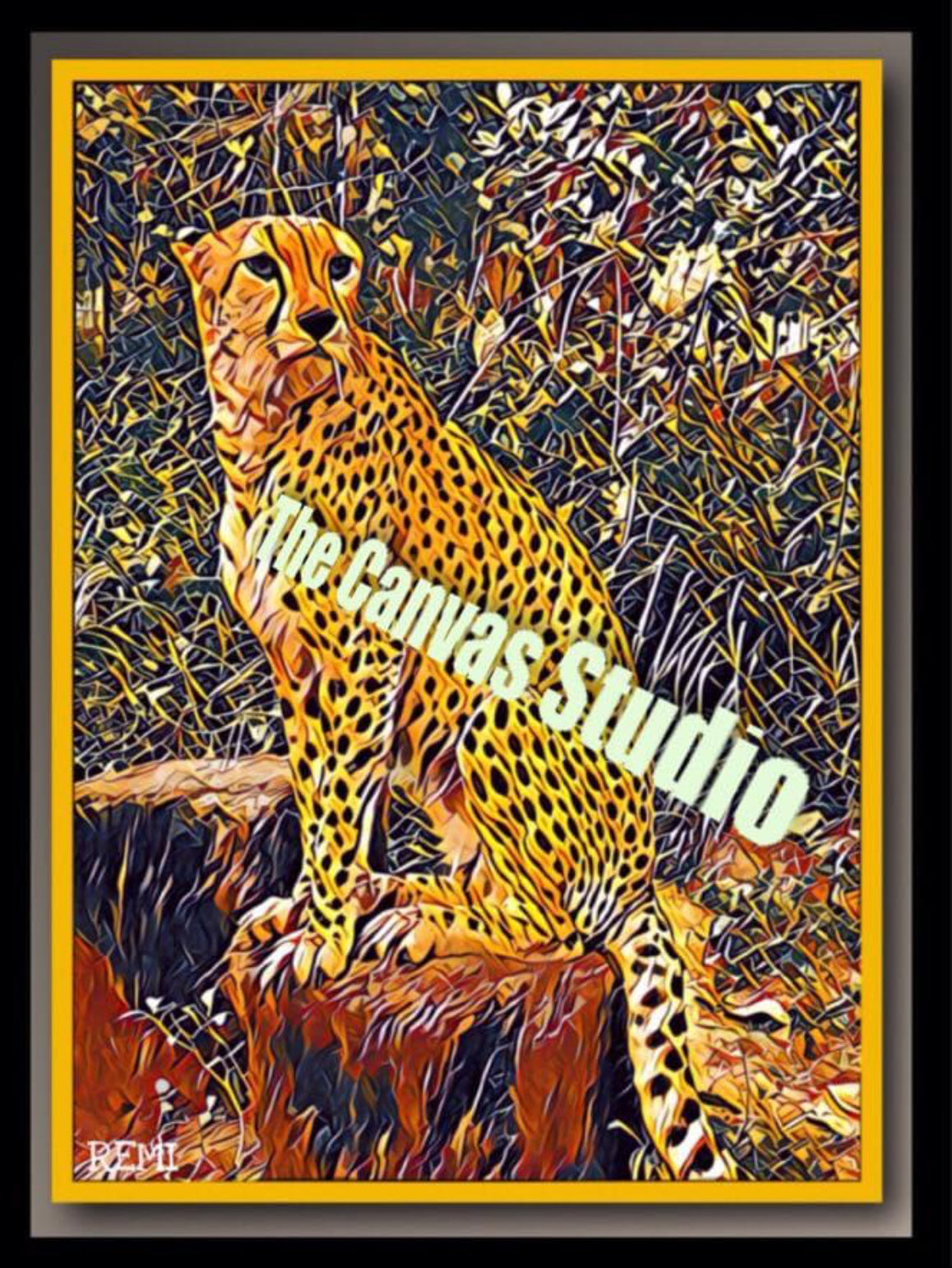 An amazing 1pc Golden Cheetah Animal Art Canvas Print Wall Decor, Picture, Leopard Print For Living Room Decoration, Read to Display Size 50x80cm