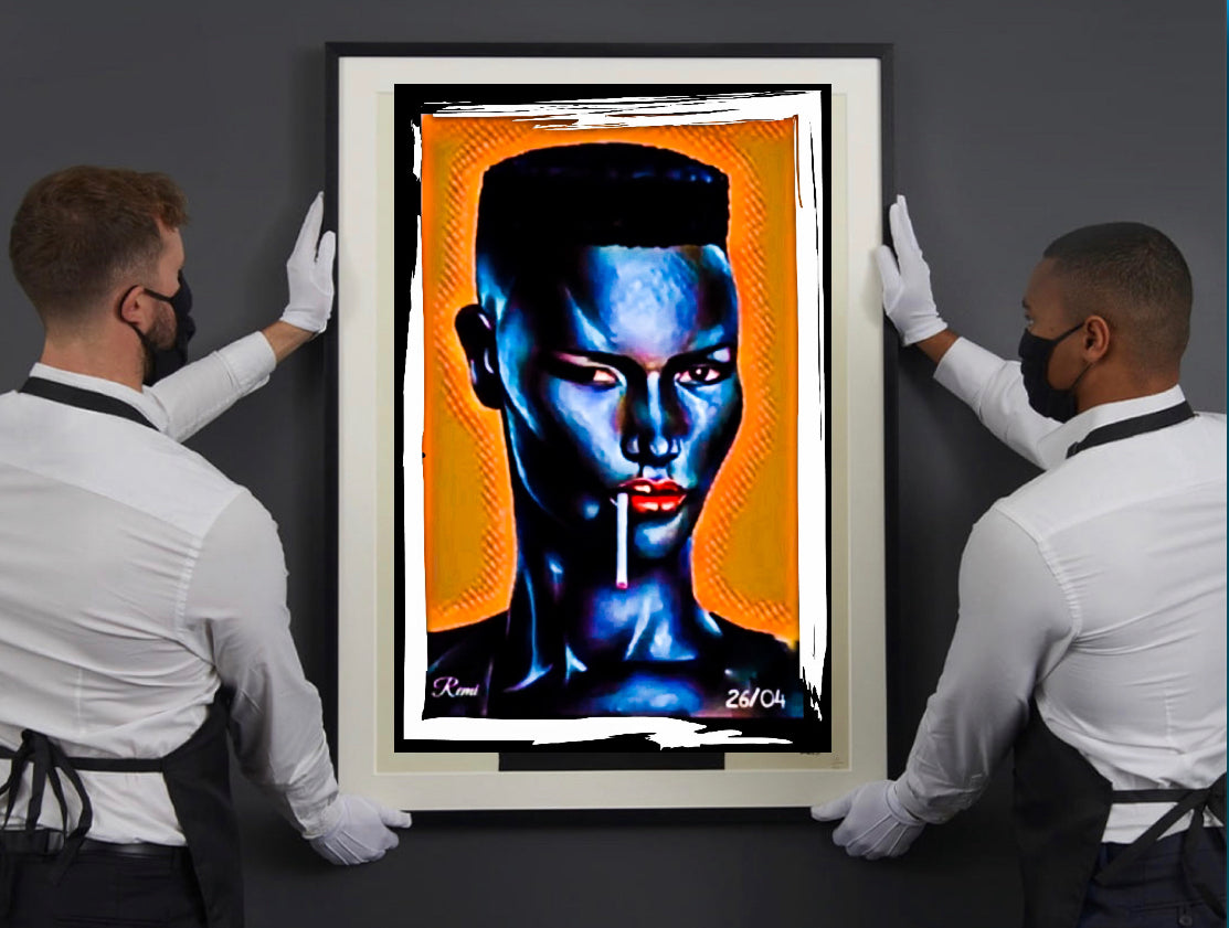 An amazing GRACE JONES canvas print wall hanging ready to display: Size 50x80 cm ~ Remi Okuleye