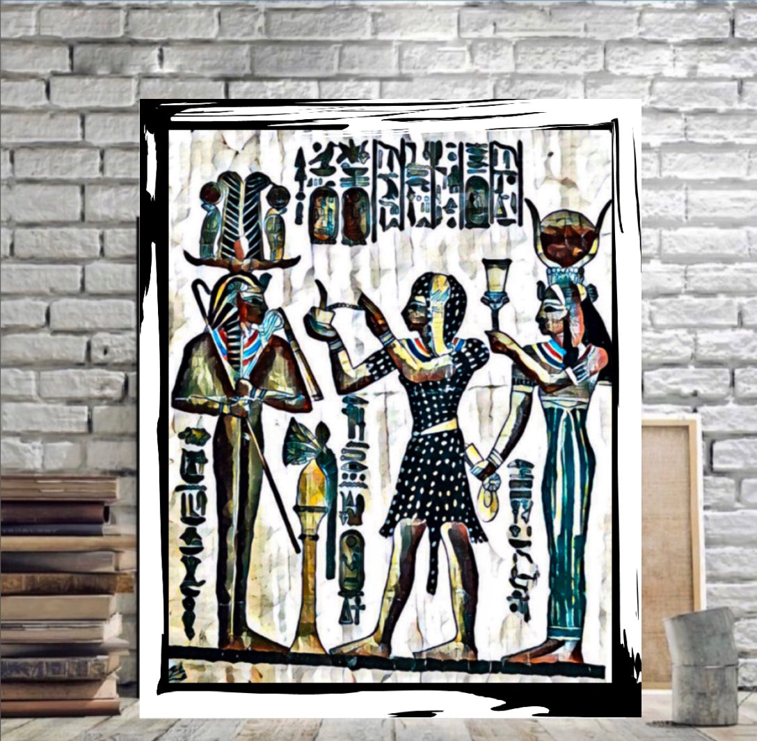 Ancient Egyptian canvas print wall hanging ready to display : 50x60cm~By Remi Okuleye