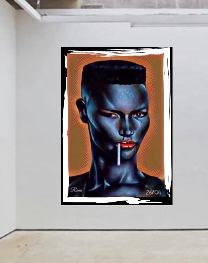 An amazing GRACE JONES canvas print wall hanging ready to display: Size 50x80 cm ~ Remi Okuleye