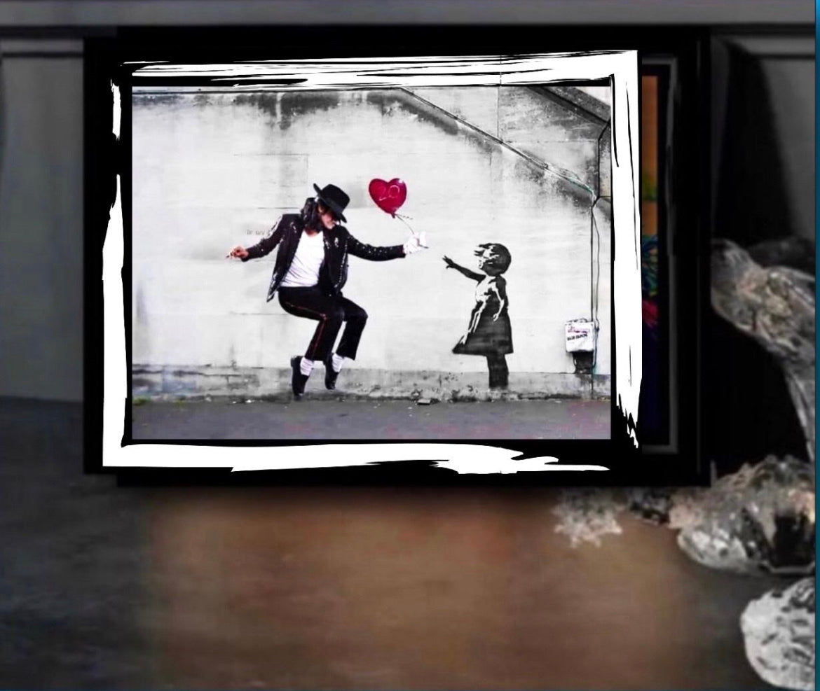 Banksy canvas print wall hanging ready to display Size 50x60cm