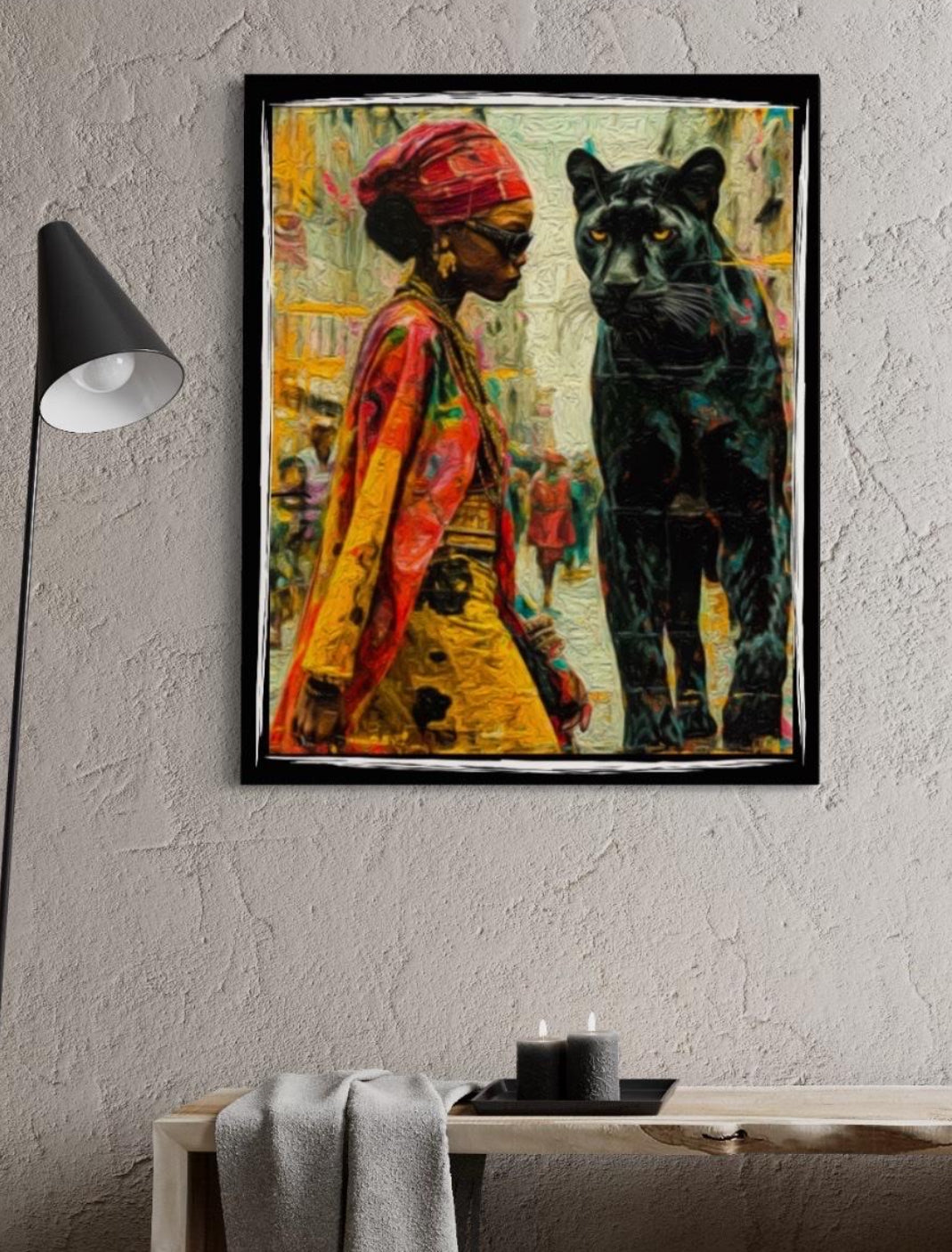 Morden Afro art canvas print wall hanging ready to display:Size 50x60 cm