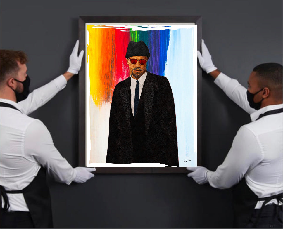 An amazing Malcolm X Portrait Canvas Print 50x60 cm ready to display ~By Remi Okuleye