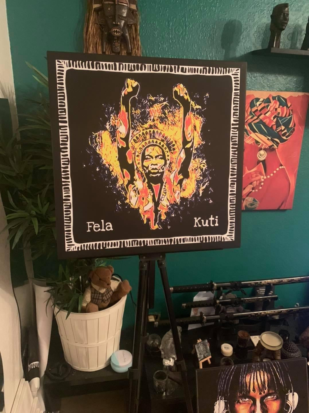 An Amazing Fela Kuti canvas print wall hanging limited edition ready to display: Size 60x60 cm