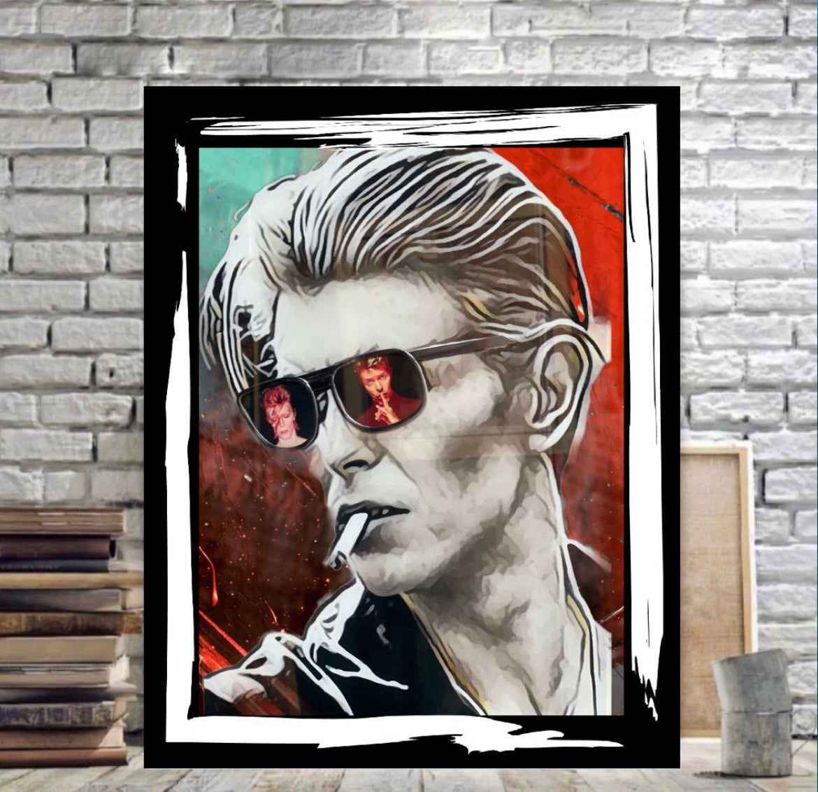 David Bowie canvas print wall hanging Size 50x80cm Ready to Display ~Remi