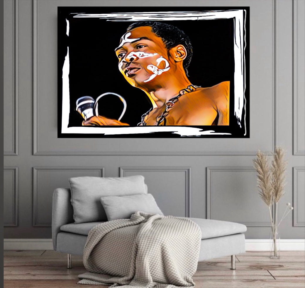 A Fela Kuti Canvas Print Wall Hanging ready to display Size 50x80~ Remi