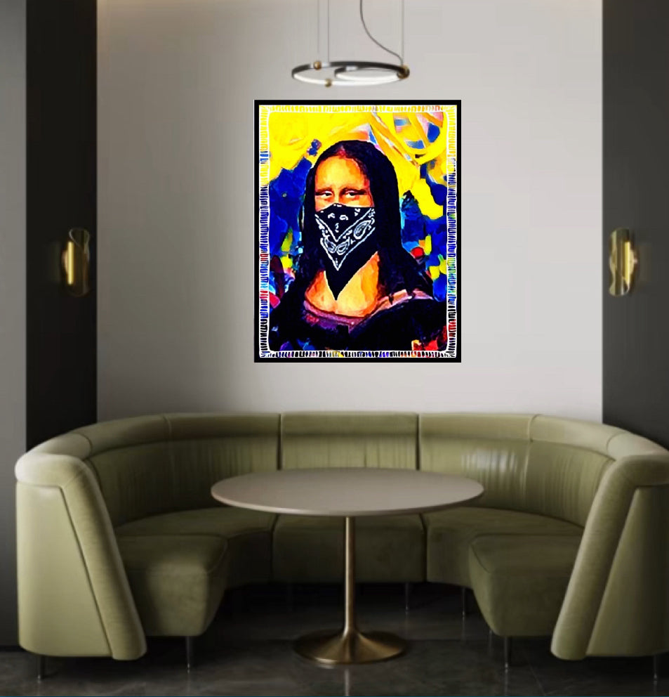 The Mona Lisa 2019  canvas print wall hanging comes ready to hang Size 50x60cm