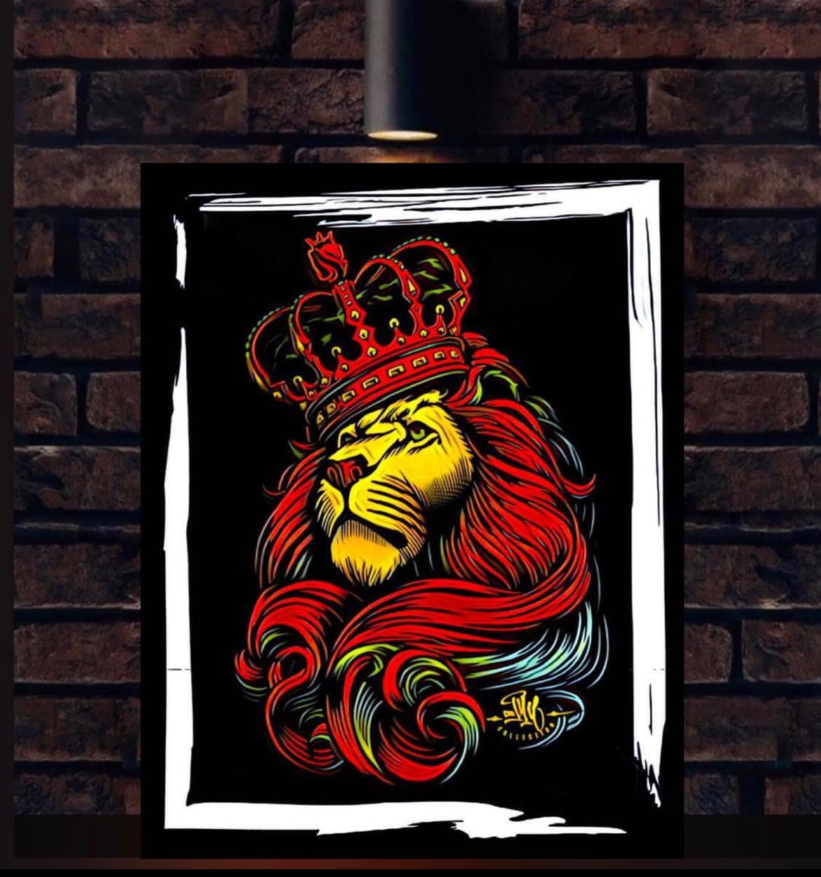 Lion of Judah Canvas print wall hanging ready to display:Size 50x60 cm.~By Remi Okuleye