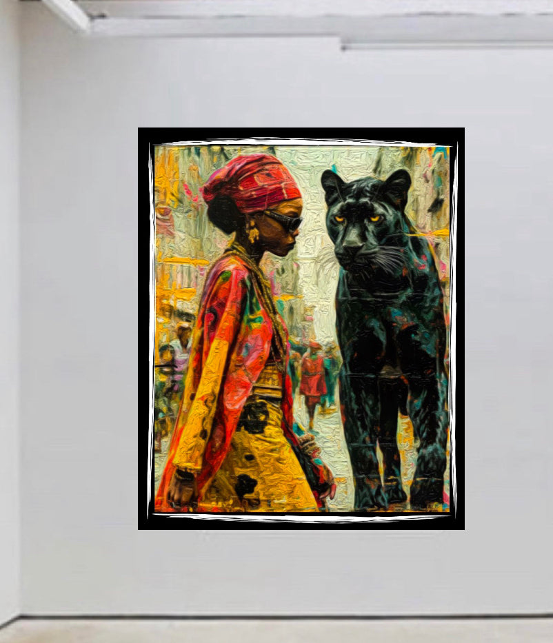 Morden Afro art canvas print wall hanging ready to display:Size 50x60 cm