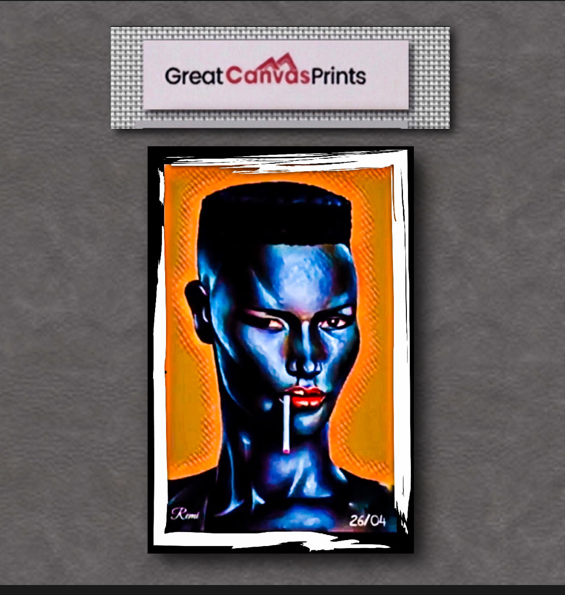 An amazing GRACE JONES canvas print wall hanging ready to display: Size 50x80 cm ~ Remi Okuleye