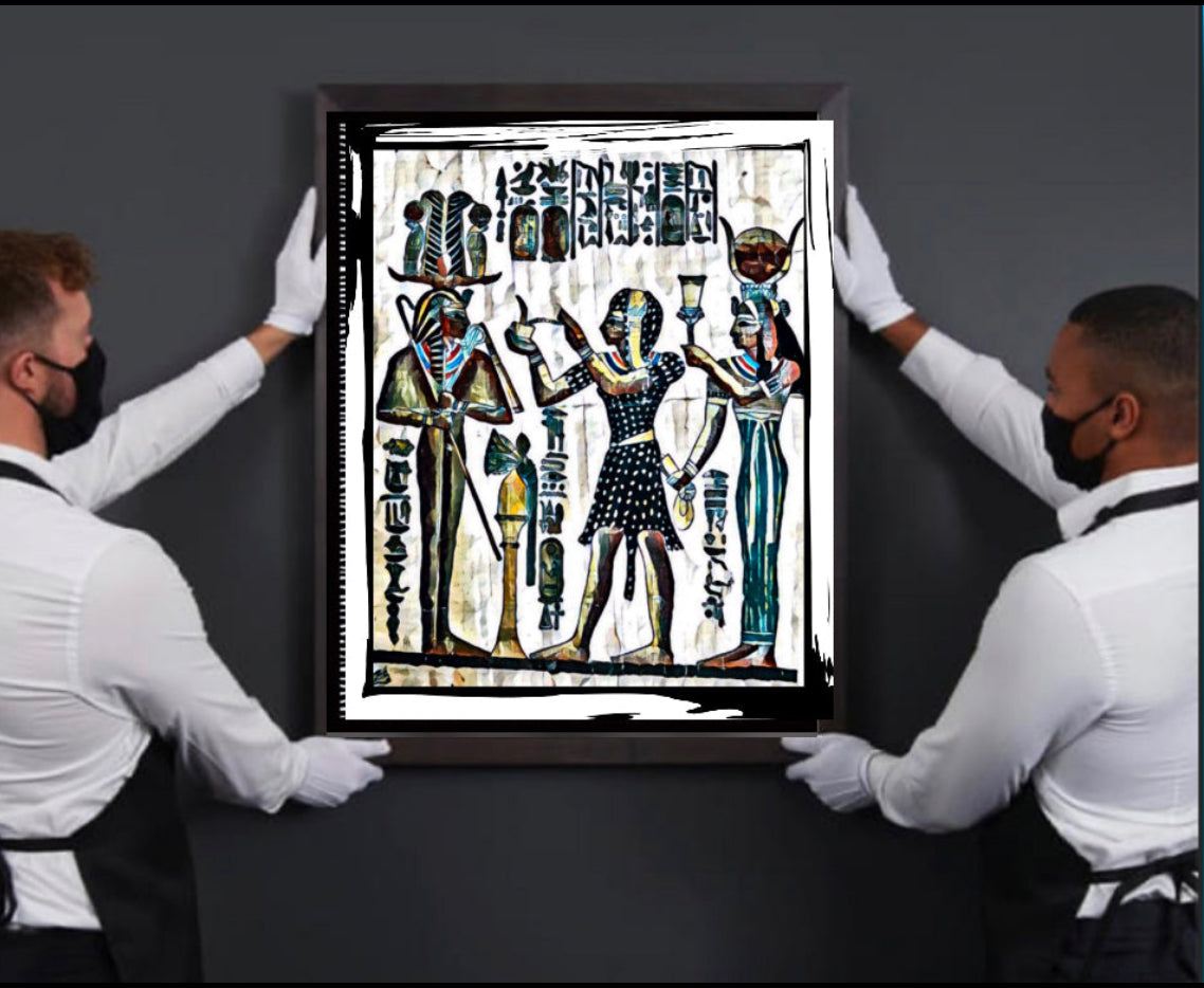 Ancient Egyptian canvas print wall hanging ready to display : 50x60cm~By Remi Okuleye