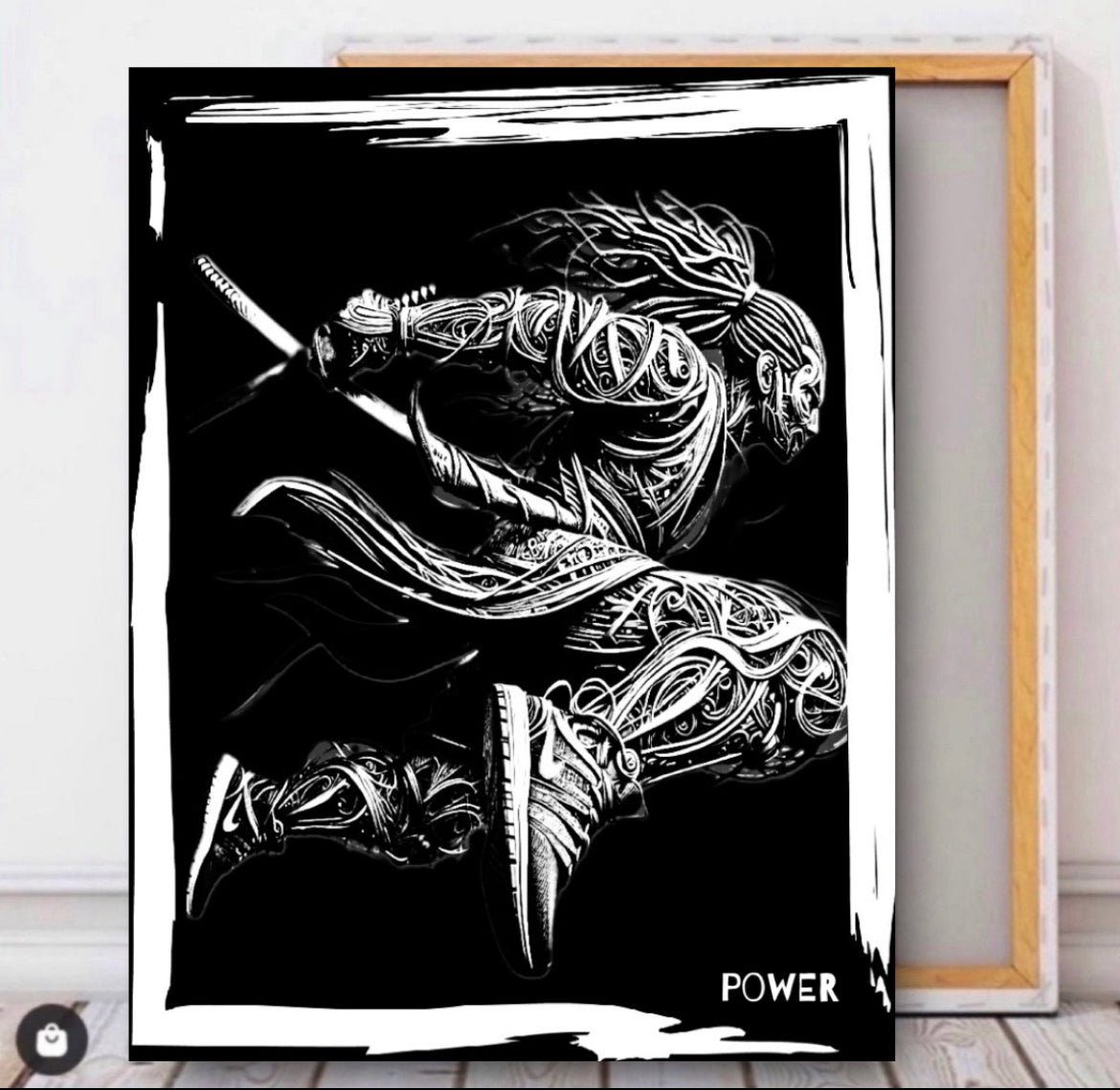 Our latest canvas print wall hanging (Warrior Spirit) produced by hand ready to display:Size 50x60cm