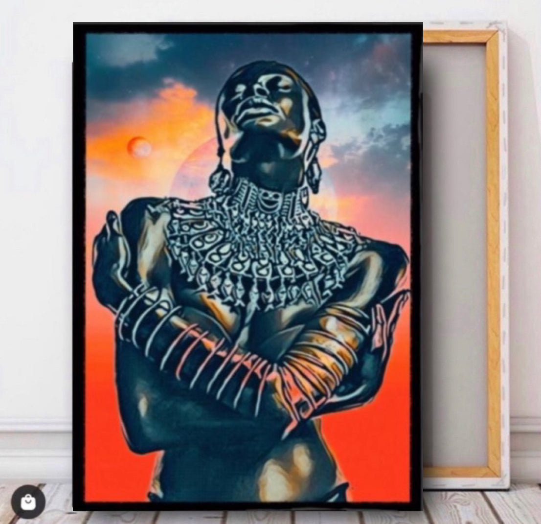 African photo art canvas print wall hanging ready to display: Size 50x80 cm ~By Remi Okuleye