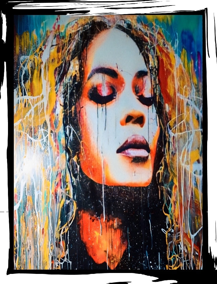 Beyonce graffiti canvas print wall hanging ready to display Size 50x60 cm