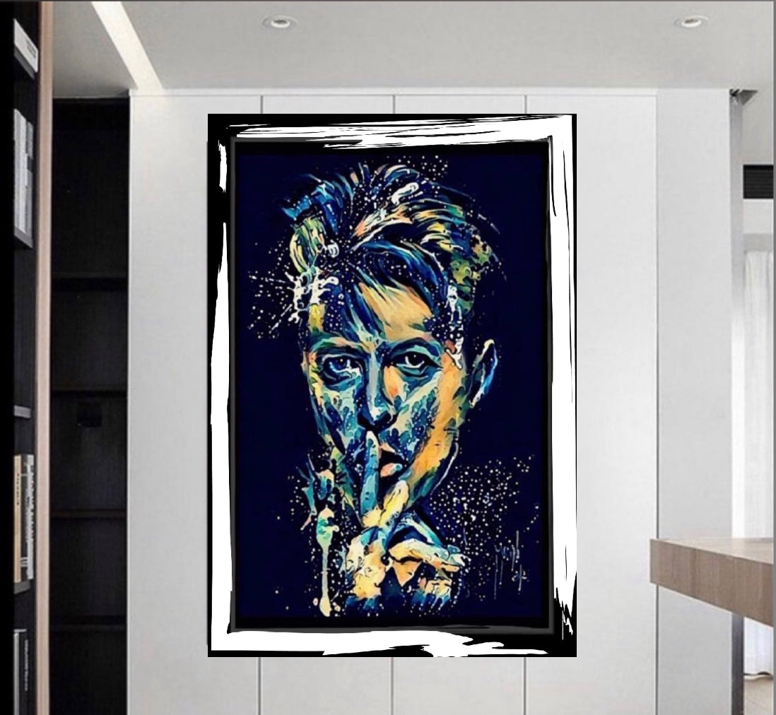 David Bowie canvas print wall hanging ready to display Size 50x80cm