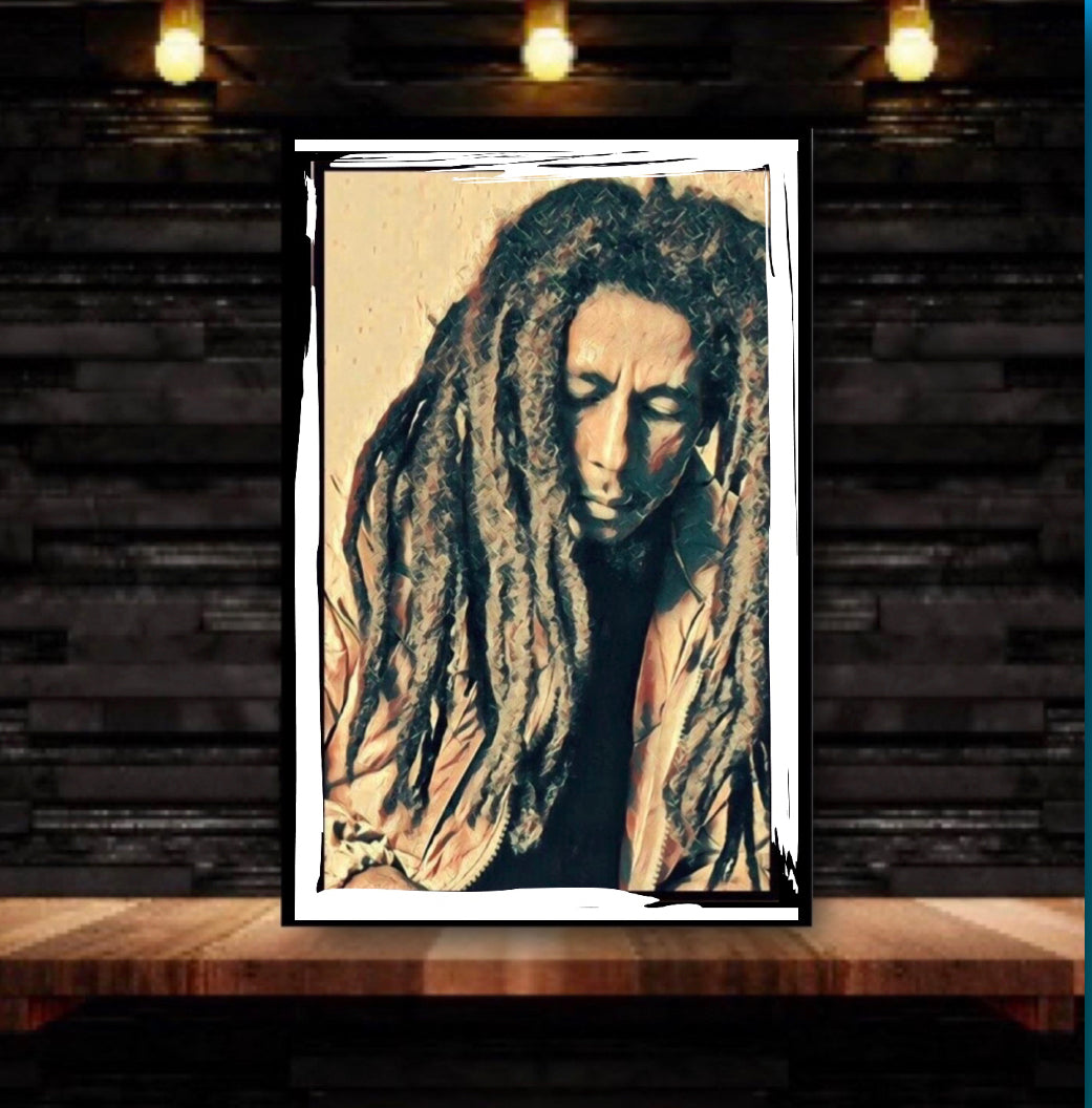 Bob Marley Canvas print wall hanging original design size 50x80 cm