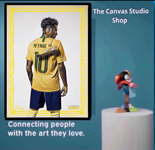 A Neymar Photo Canvas Print  Wall Hanging ready to display size 50x60cm : By Remi Okuleye