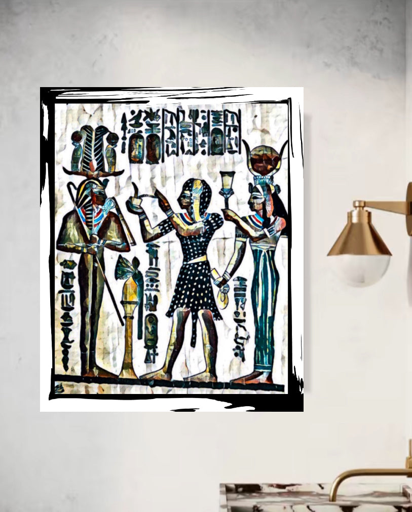 Ancient Egyptian canvas print wall hanging ready to display : 50x60cm~By Remi Okuleye