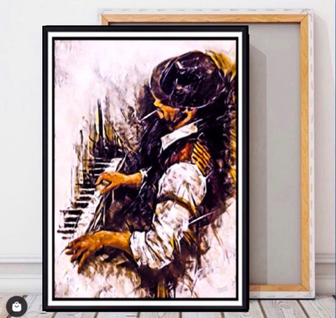 Our latest canvas print wall hanging piano man by (Remi)Size 60x60 cm