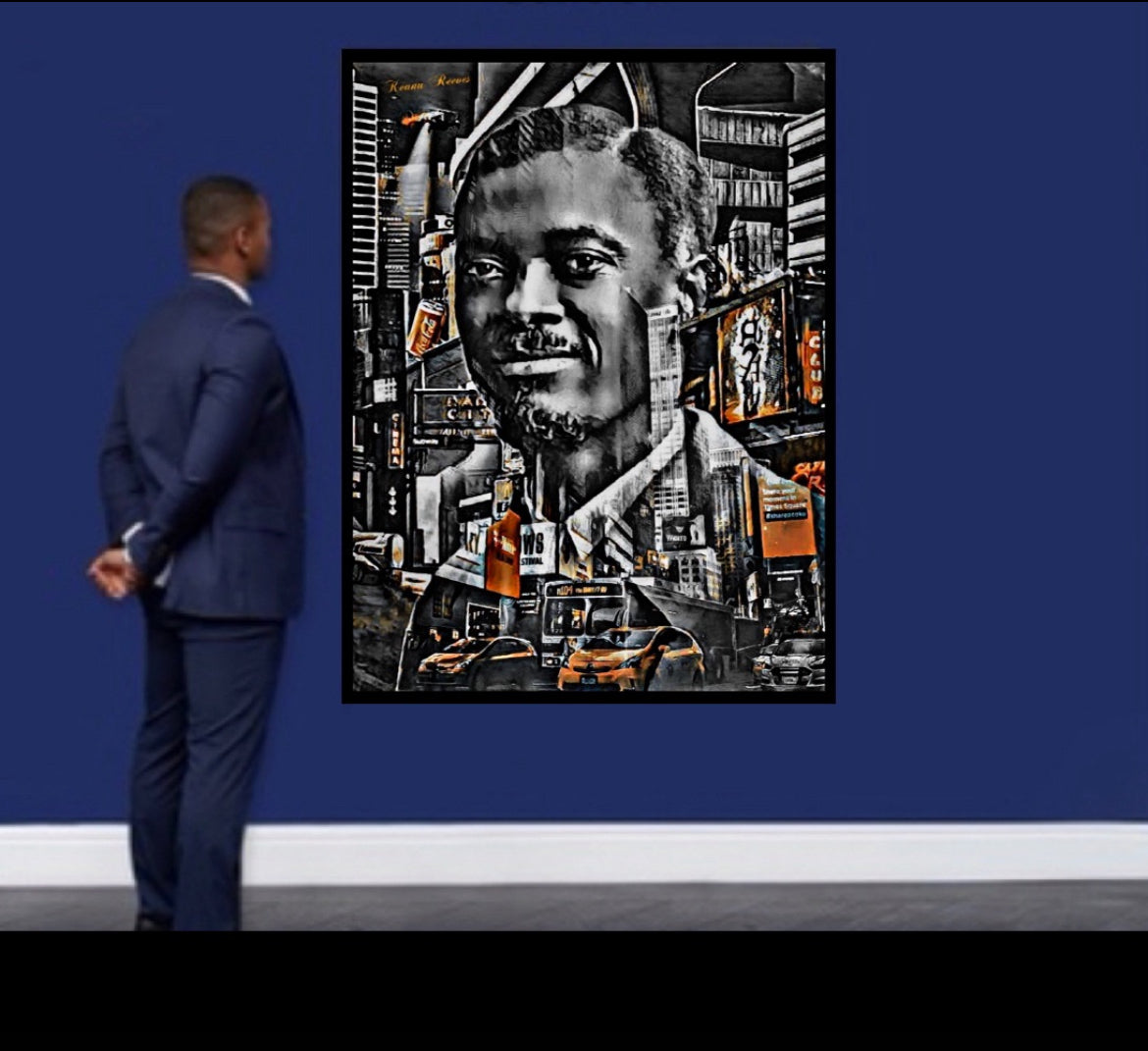 Patrice lumumba covers print wall hanging size 50x70 cm by Remi Okuleye