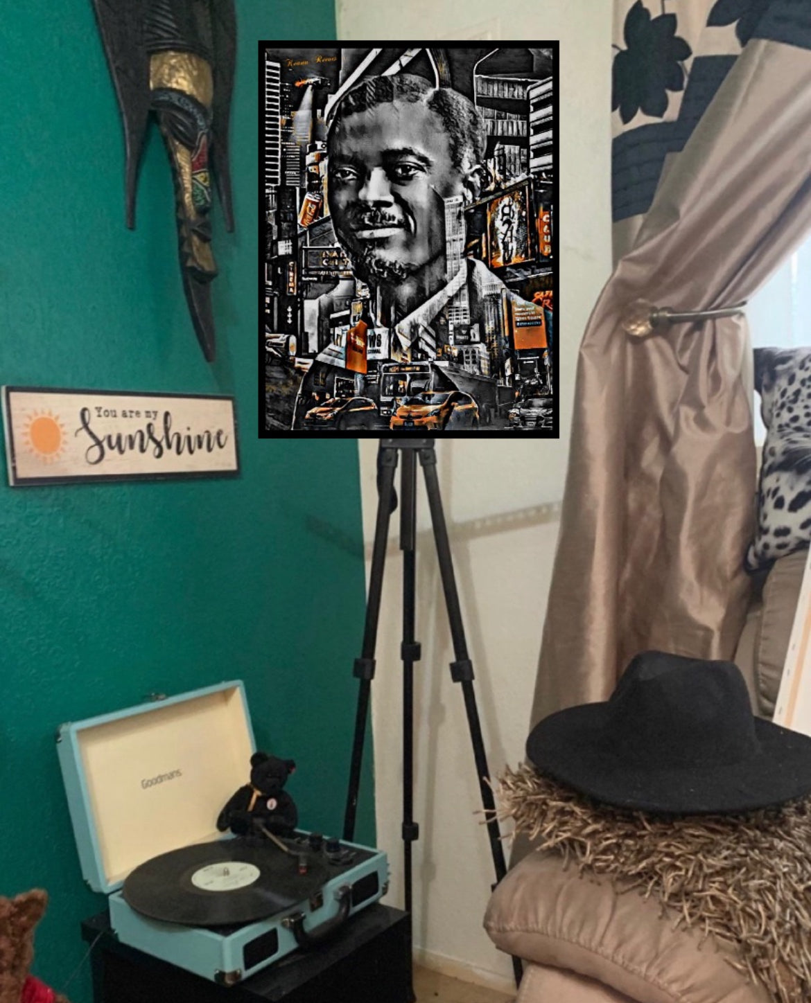 Patrice lumumba covers print wall hanging size 50x70 cm by Remi Okuleye