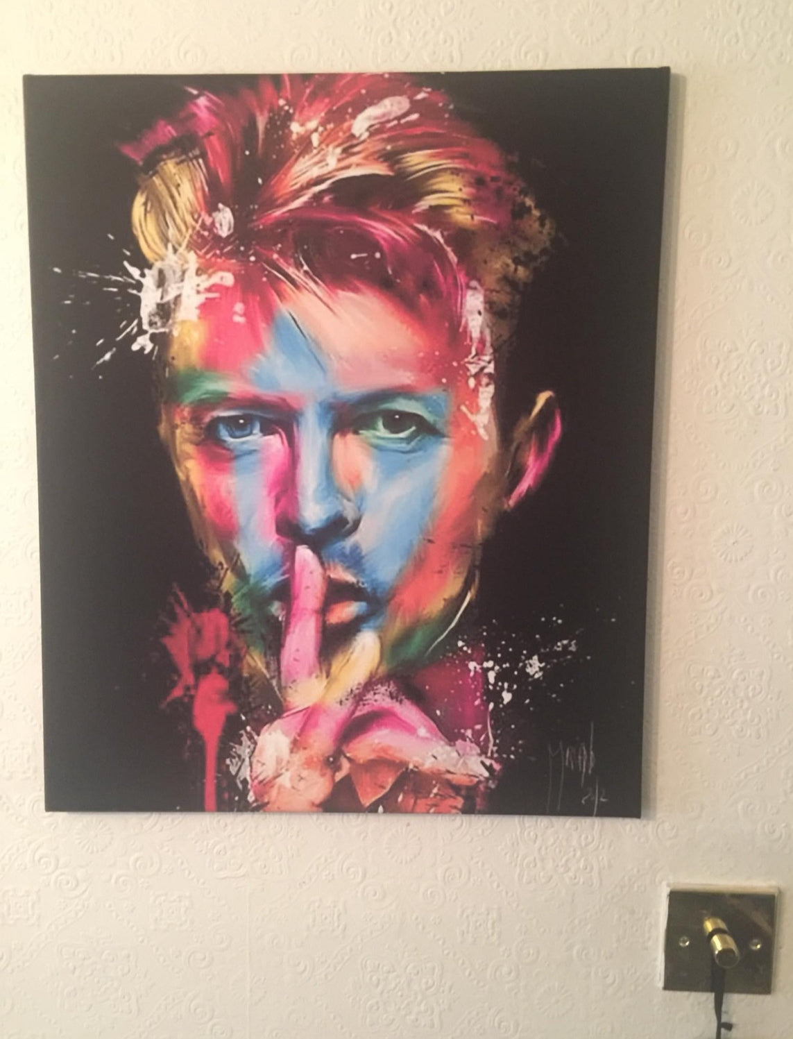 David Bowie canvas print wall hanging ready to display : Size 50x70cm ~Remi Okuleye