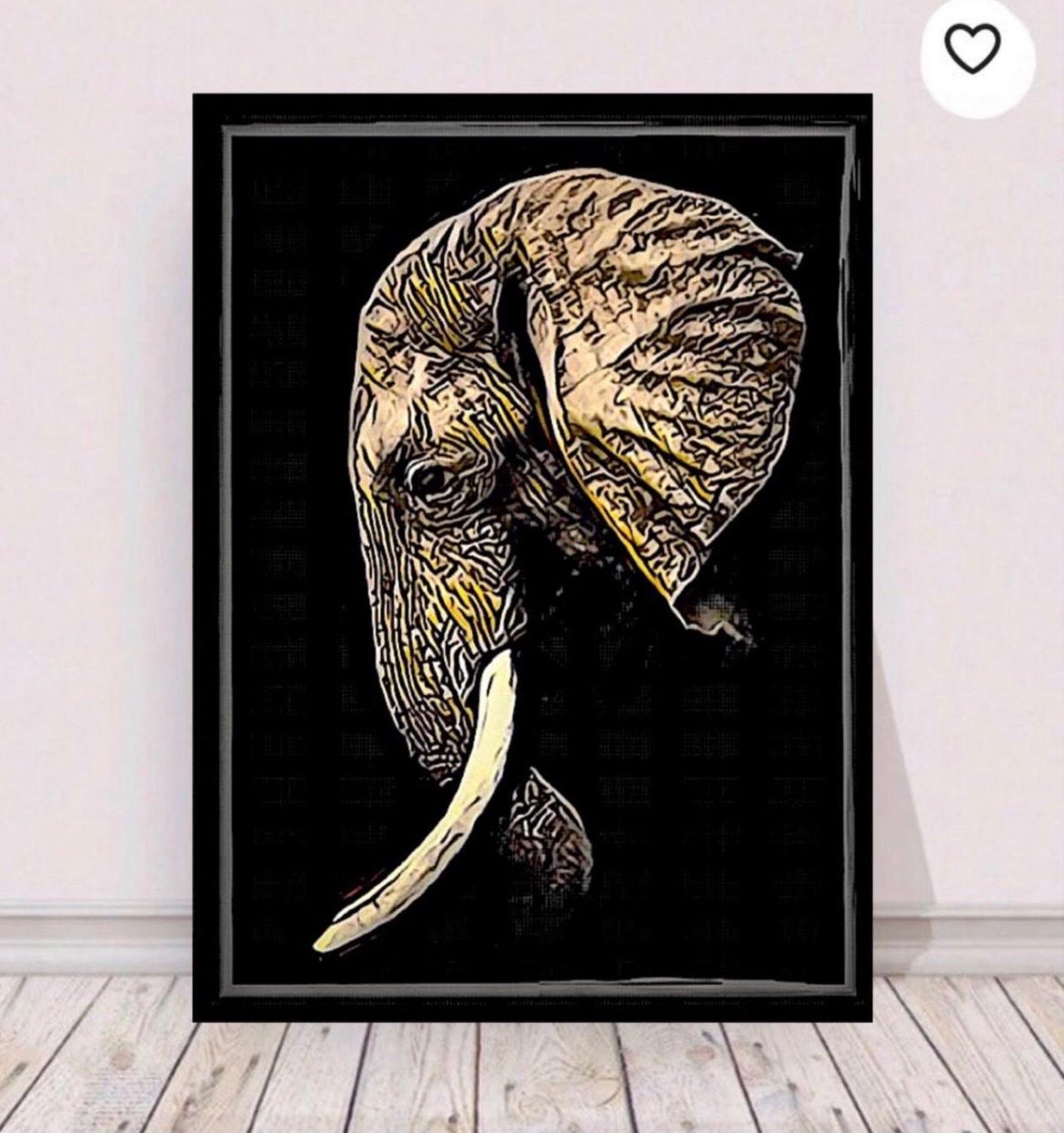 African Elephant Canvas Print Wall Hanging ready to display Size:50x60 cm